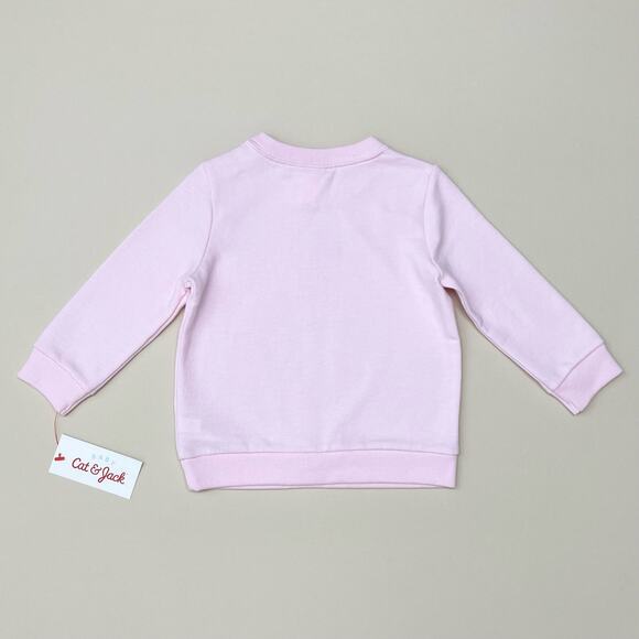 Cat & Jack 12M Girl Pink Terry Cloth Sweatshirt NWT - Picture 2 of 5